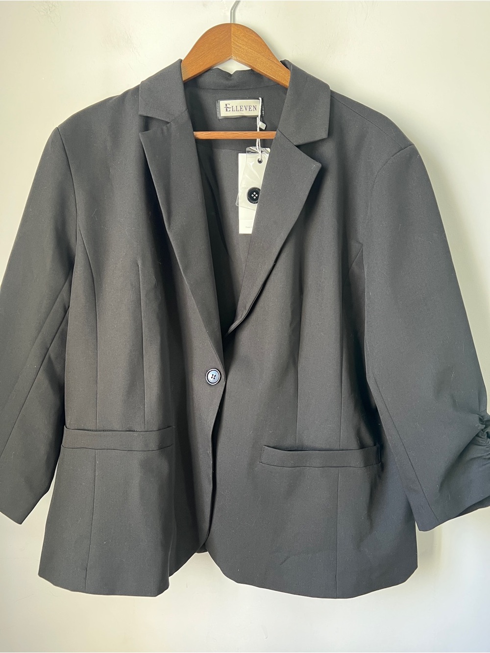 Black Single-Button Tailored Blazer
